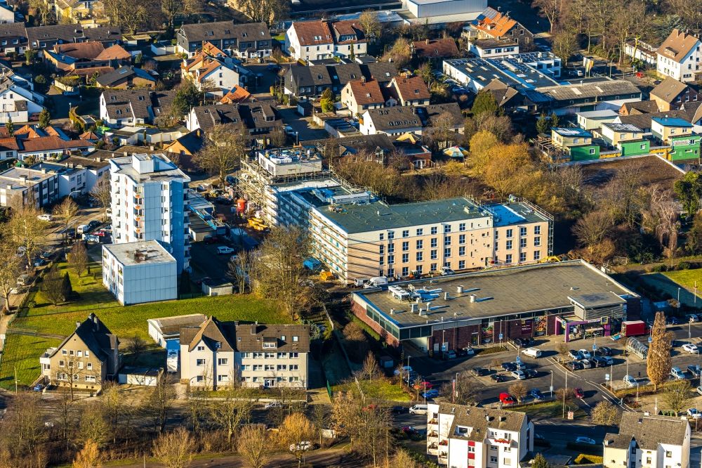 Luftbild Witten - Baustelle der Neubau- Gebäude des Altersheim - Seniorenresidenz Am Helfkamp in Witten im Bundesland Nordrhein-Westfalen, Deutschland