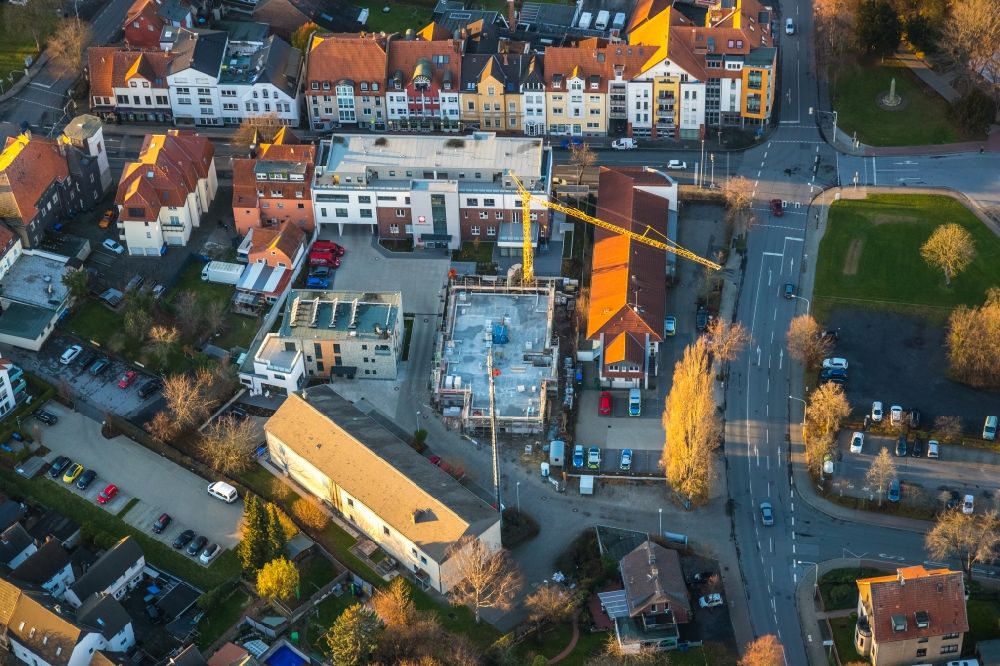 Luftbild Werl - Baustelle der Neubau- Gebäude der Caritas Sozialstation Werl in Werl im Bundesland Nordrhein-Westfalen, Deutschland