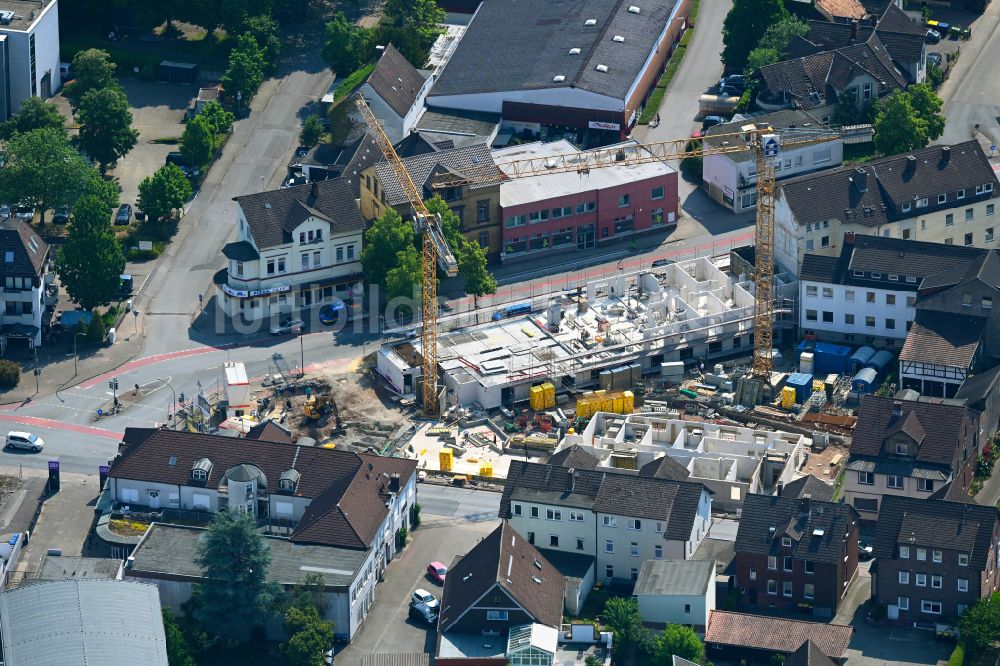 Luftbild Holzminden - Baustelle der Neubau- Gebäude Nordik Care Wohnpark in Holzminden im Bundesland Niedersachsen, Deutschland