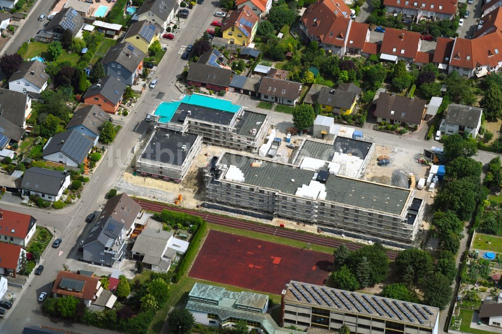 Luftaufnahme Dettenheim - Baustelle vom Neubau eines Seniorenzentrums in Dettenheim im Bundesland Baden-Württemberg, Deutschland