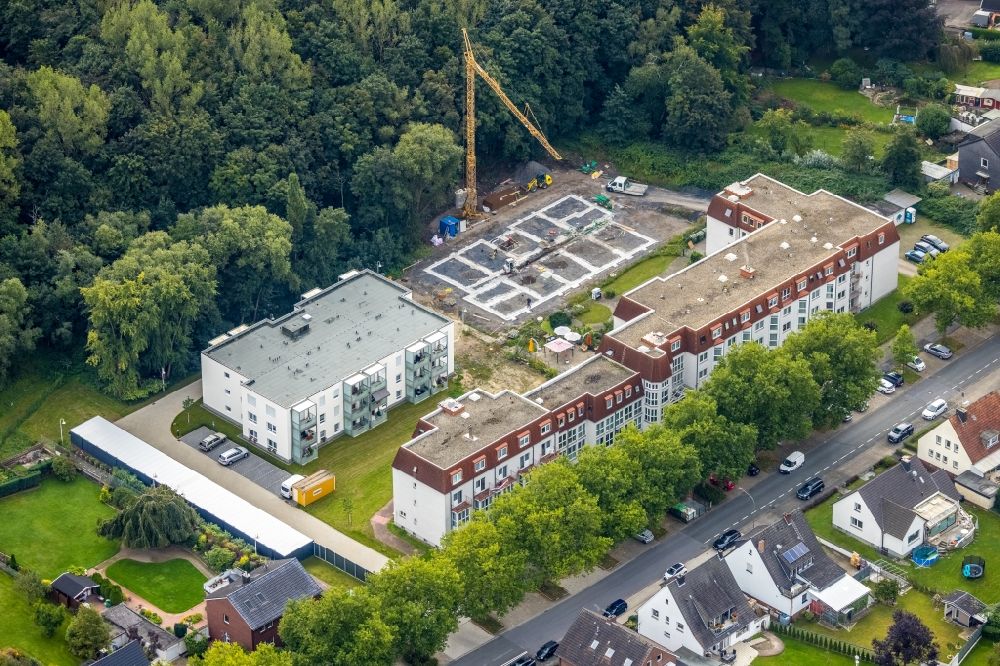 Luftaufnahme Hamm - Baustelle vom Neubau eines Seniorenzentrums in Hamm im Bundesland Nordrhein-Westfalen, Deutschland