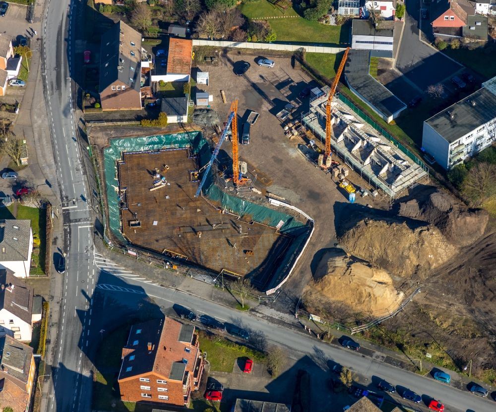 Luftbild Hamm - Baustelle vom Neubau eines Seniorenzentrums im Ortsteil Herringen in Hamm im Bundesland Nordrhein-Westfalen, Deutschland
