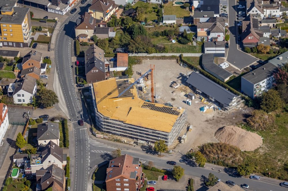 Luftaufnahme Hamm - Baustelle vom Neubau eines Seniorenzentrums im Ortsteil Herringen in Hamm im Bundesland Nordrhein-Westfalen, Deutschland