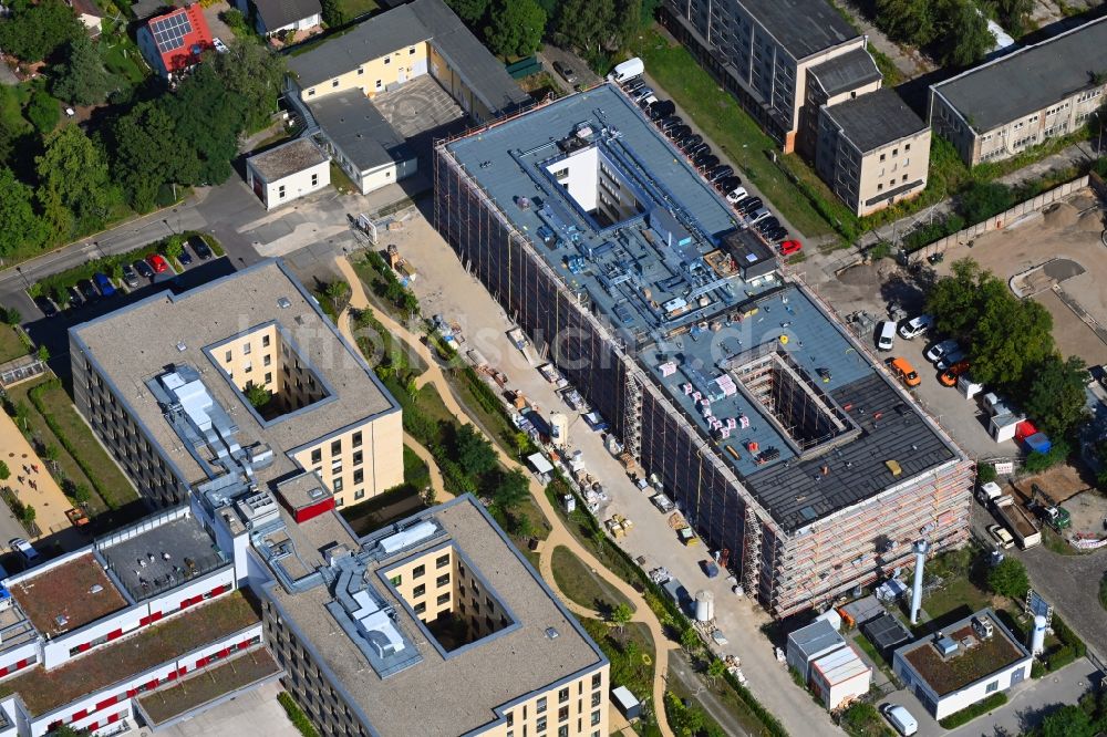 Berlin aus der Vogelperspektive: Baustelle vom Neubau eines Seniorenzentrums im Ortsteil Kaulsdorf in Berlin, Deutschland