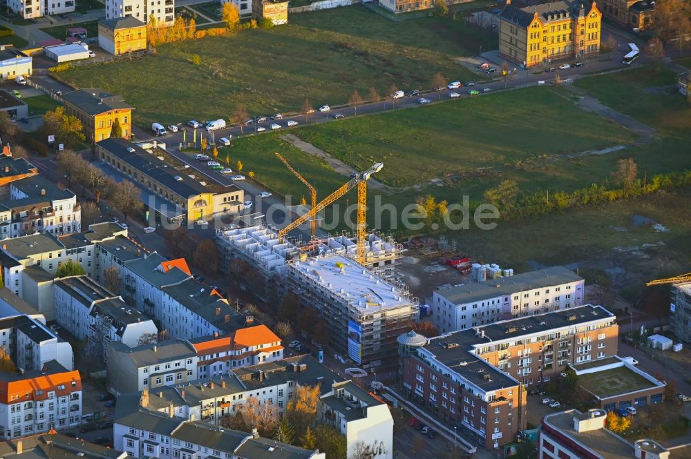Luftbild Magdeburg - Baustelle vom Neubau eines Seniorenzentrums im Ortsteil Stadtfeld Ost in Magdeburg im Bundesland Sachsen-Anhalt, Deutschland