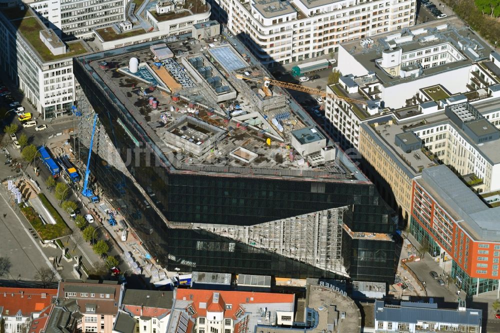 Berlin aus der Vogelperspektive: Baustelle des Neubaus Axel Springer Campus an der Krausenstraße - Schützenstraße in Berlin
