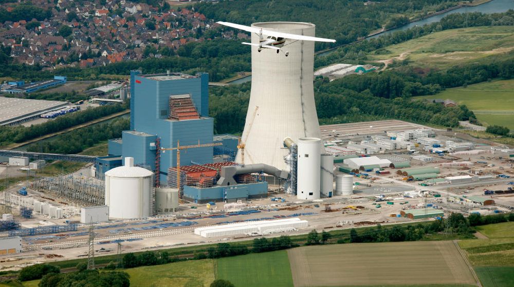 Luftbild Datteln - Baustelle des neue Steinkohlekraftwerk Datteln am Dortmund-Ems-Kanal