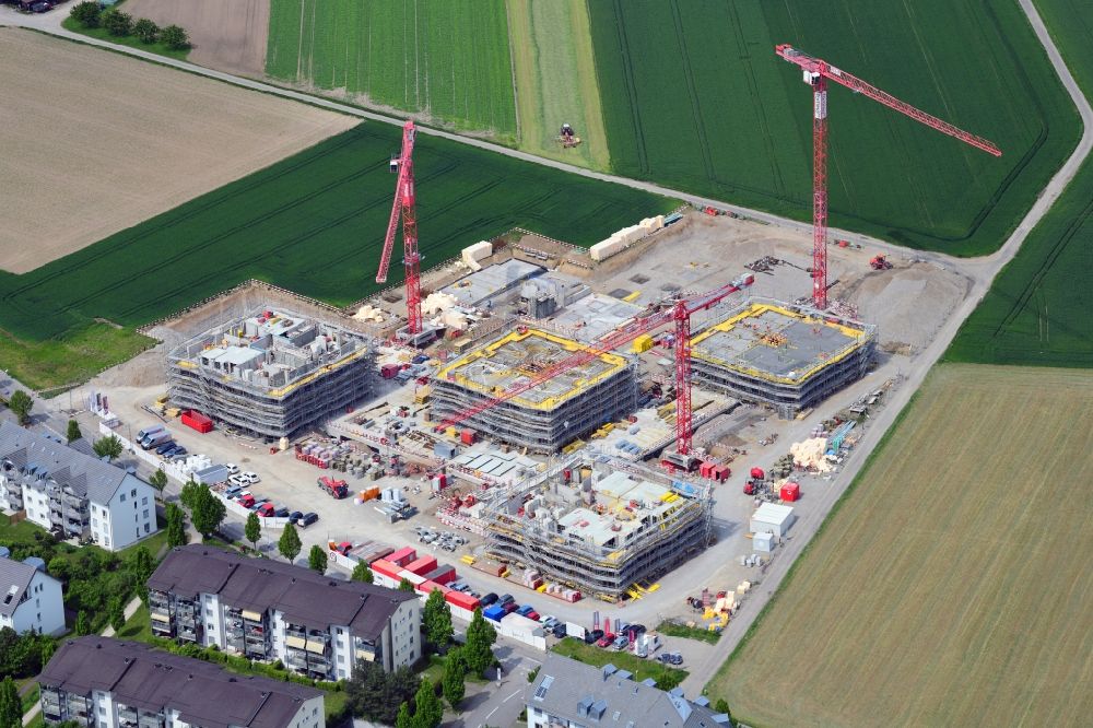 Luftbild Bad Säckingen - Baustelle Neumatt-Stein zum Neubau einer Mehrfamilienhaus-Wohnanlage in Stein im Kanton Aargau, Schweiz