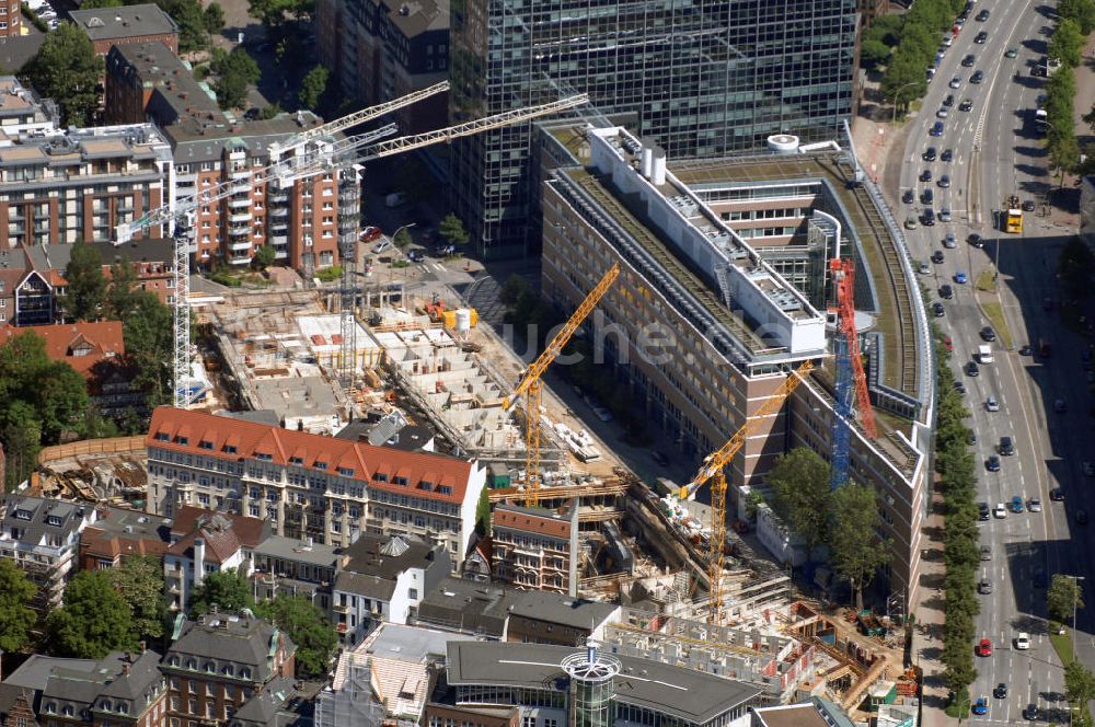 Luftaufnahme Hamburg - Baustelle vom Projekt Wallhöfe Quartier Neustadt-Nord Hamburg