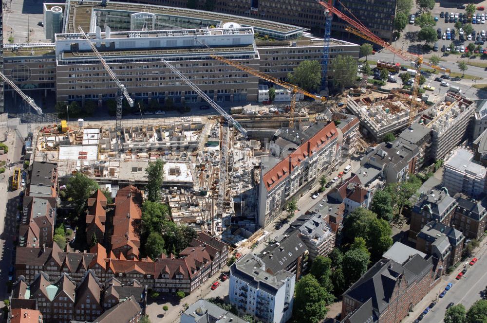 Hamburg aus der Vogelperspektive: Baustelle vom Projekt Wallhöfe Quartier Neustadt-Nord Hamburg