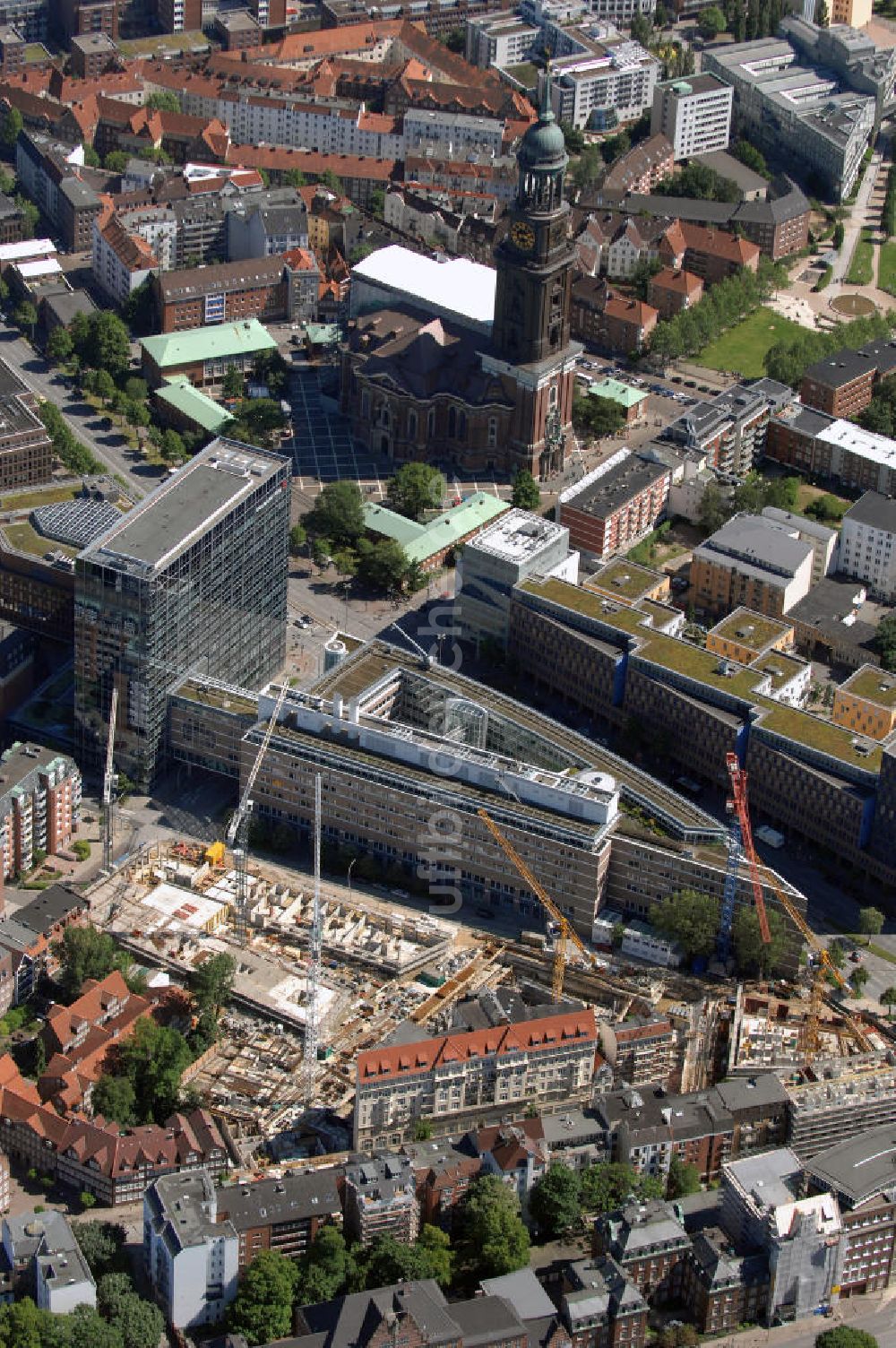 Hamburg aus der Vogelperspektive: Baustelle vom Projekt Wallhöfe Quartier Neustadt-Nord Hamburg