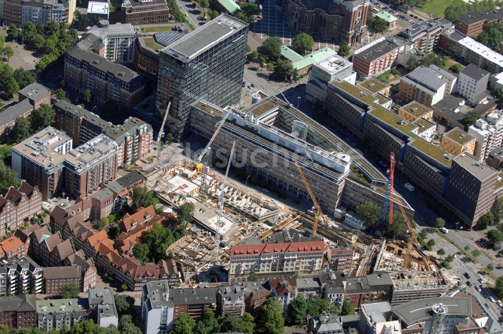 Luftbild Hamburg - Baustelle vom Projekt Wallhöfe Quartier Neustadt-Nord Hamburg