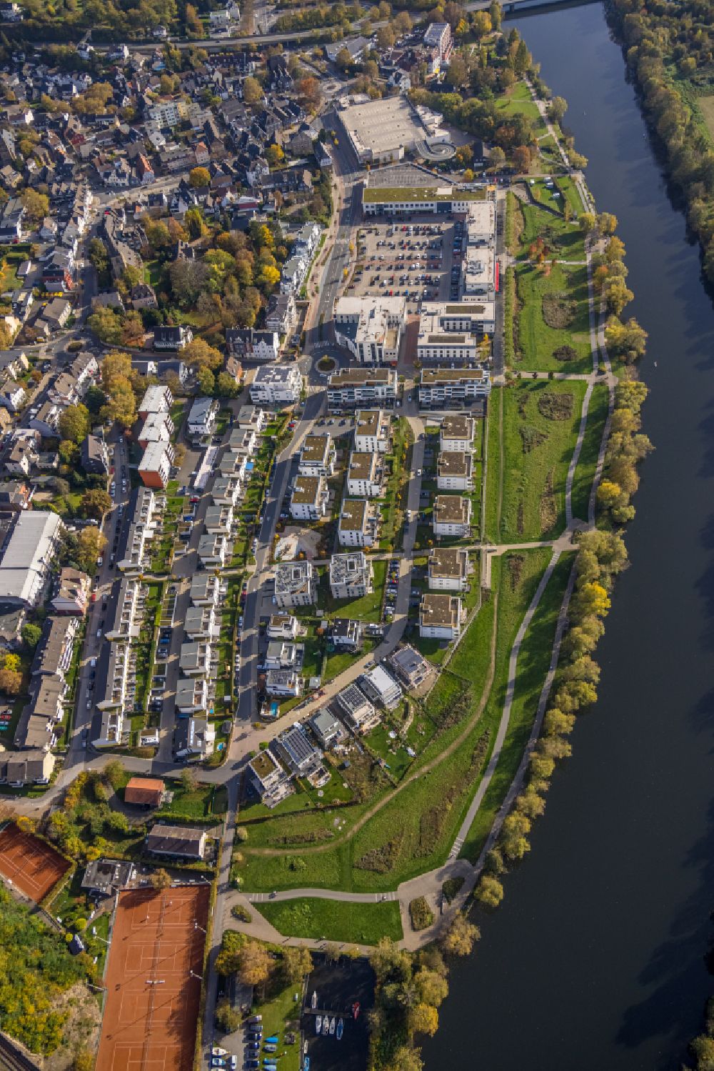 Luftbild Herdecke - Baustelle im Quartier Ruhr-Aue in Herdecke im Bundesland Nordrhein-Westfalen