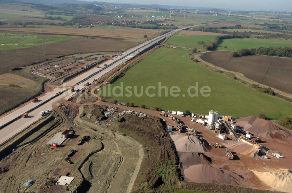 Luftaufnahme Wenigenlupnitz - Baustelle Rastplatz der A4 bei Wenigenlupnitz