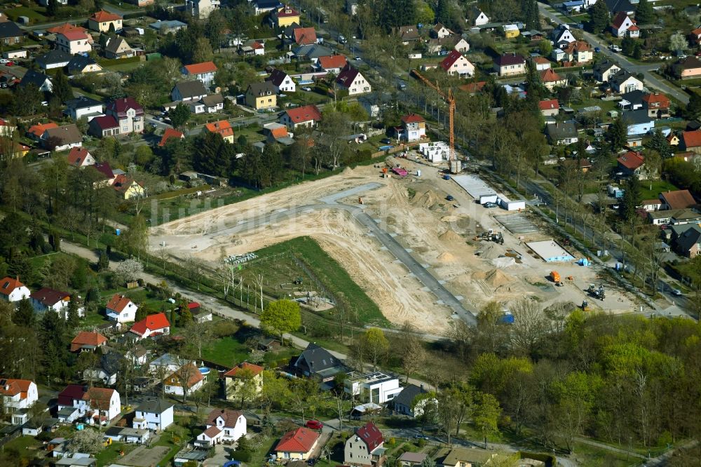 Luftbild Dallgow-Döberitz - Baustelle einer Reihenhaus- Siedlung an der Wilmsstraße in Dallgow-Döberitz im Bundesland Brandenburg, Deutschland