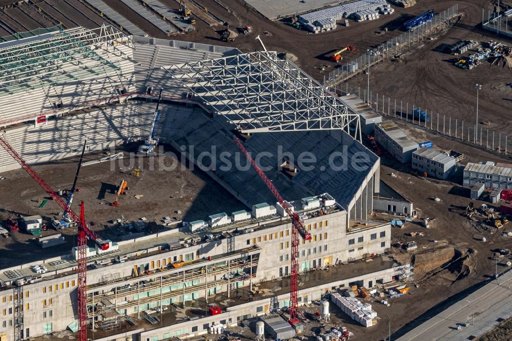 Luftaufnahme Freiburg im Breisgau - Baustelle des Stadion SC-Stadion in Freiburg im Breisgau im Bundesland Baden-Württemberg, Deutschland