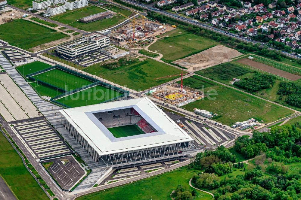 Freiburg im Breisgau von oben - Baustelle des Stadion SC-Stadion in Freiburg im Breisgau im Bundesland Baden-Württemberg, Deutschland
