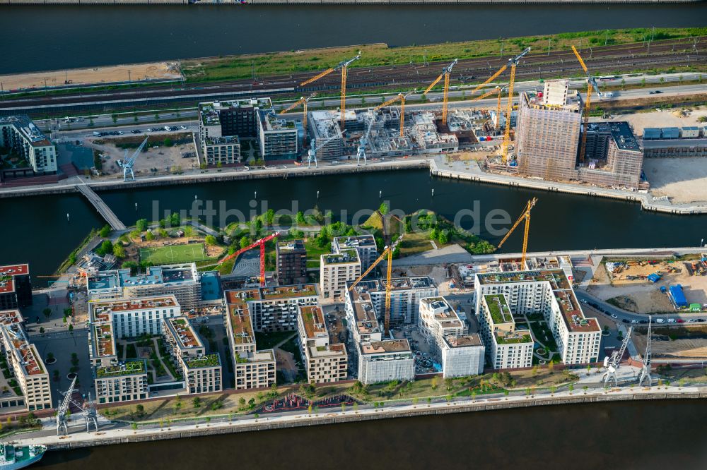Luftbild Hamburg - Baustelle des Stadtentwicklungsgebietes Baakenhafen an der Elbe in Hamburg