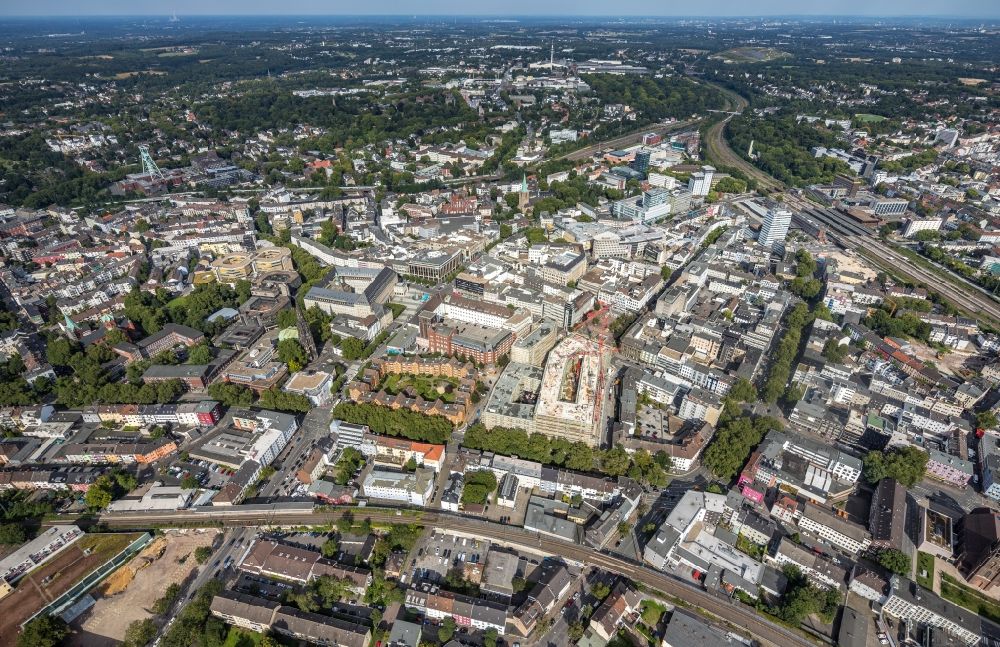 Luftaufnahme Bochum - Baustelle Stadtquartier - Viktoria Karree in Bochum im Bundesland Nordrhein-Westfalen, Deutschland