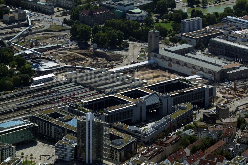Stuttgart von oben - Baustelle am Stuttgarter Hauptbahnhof in Baden-Württemberg