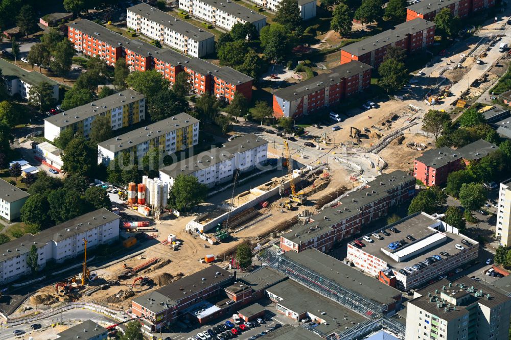 Hamburg aus der Vogelperspektive: Baustelle mit Tunnelführungsarbeiten für die Streckenführung und den Verlauf der U 4 in Hamburg, Deutschland