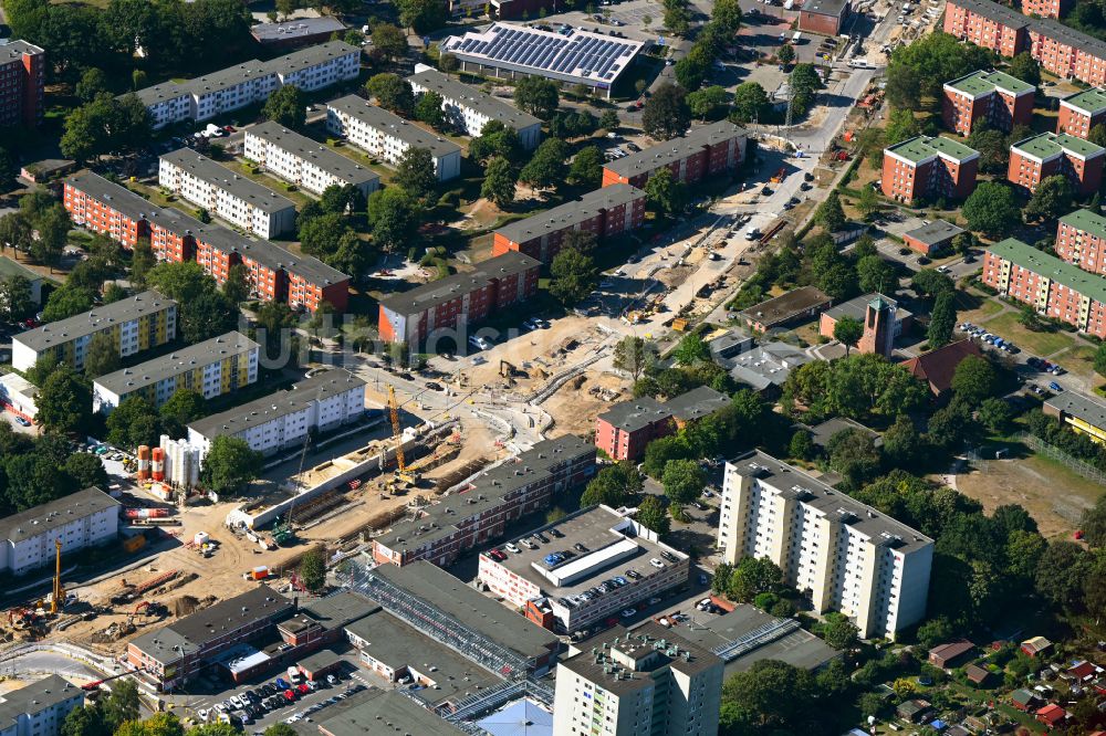 Luftbild Hamburg - Baustelle mit Tunnelführungsarbeiten für die Streckenführung und den Verlauf der U 4 in Hamburg, Deutschland