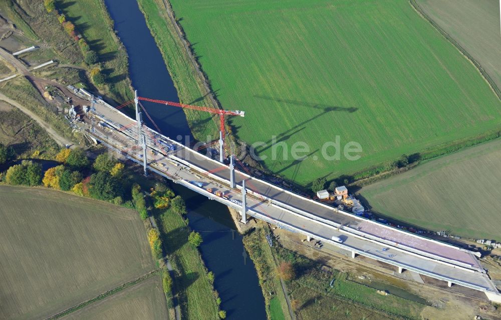 Luftaufnahme Bad Oeynhausen - Baustelle der Werrebrücke in Bad Oeynhausen im Bundesland Nordrhein-Westfalen