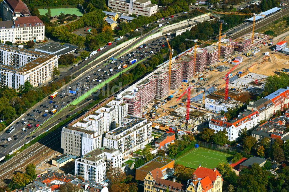 Luftbild Berlin - Baustelle Wohnanlage Friedenauer Höhe im Ortsteil Wilmersdorf in Berlin, Deutschland