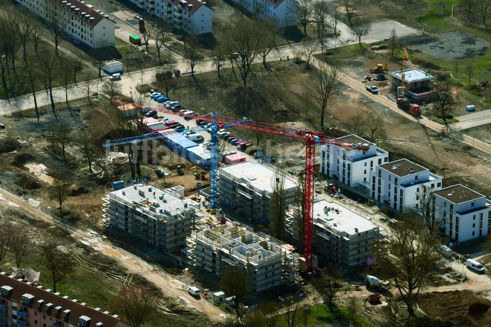 Schweinfurt aus der Vogelperspektive: Baustelle des Wohnensemble Living@Manor im Ortsteil Bellevue in Schweinfurt im Bundesland Bayern, Deutschland
