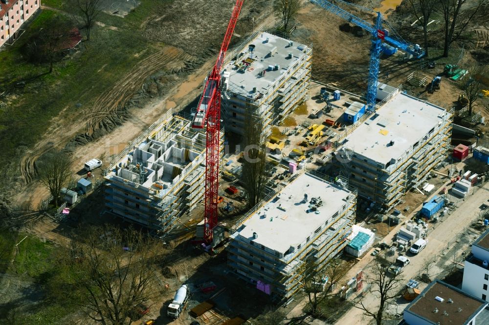 Luftaufnahme Schweinfurt - Baustelle des Wohnensemble Living@Manor im Ortsteil Bellevue in Schweinfurt im Bundesland Bayern, Deutschland