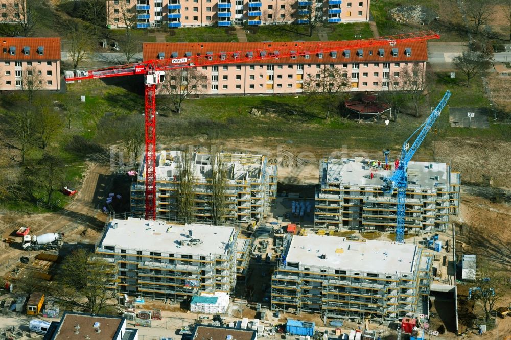 Luftbild Schweinfurt - Baustelle des Wohnensemble Living@Manor im Ortsteil Bellevue in Schweinfurt im Bundesland Bayern, Deutschland