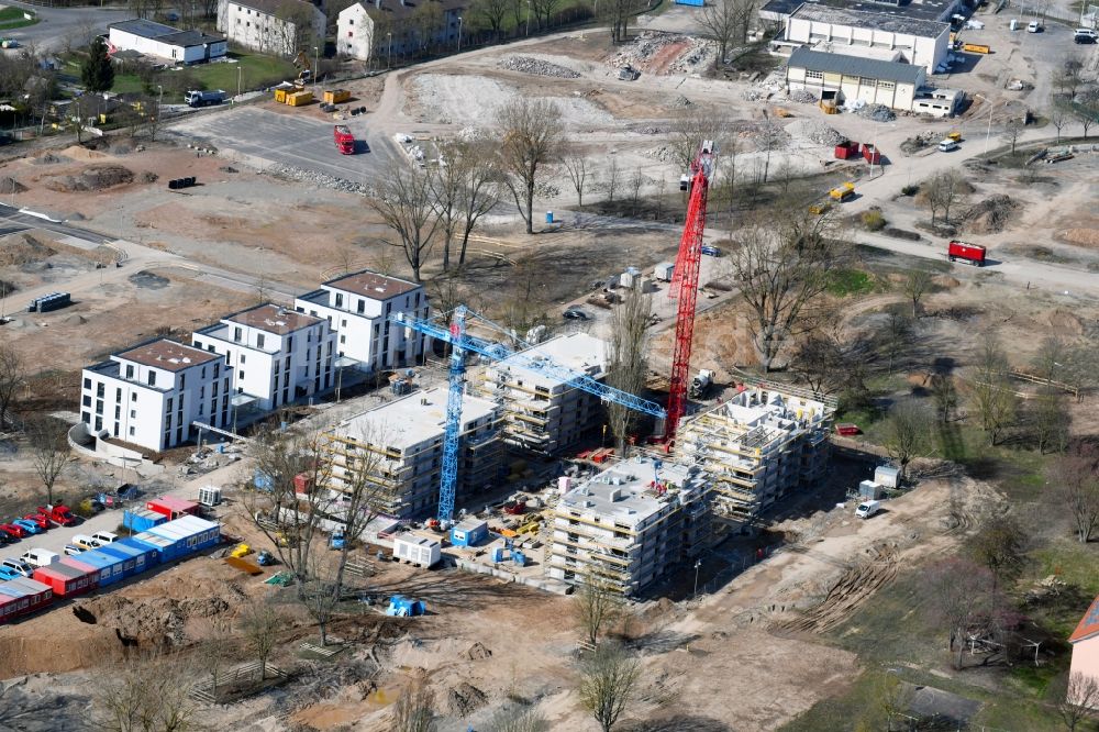 Luftbild Schweinfurt - Baustelle des Wohnensemble Living@Manor im Ortsteil Bellevue in Schweinfurt im Bundesland Bayern, Deutschland