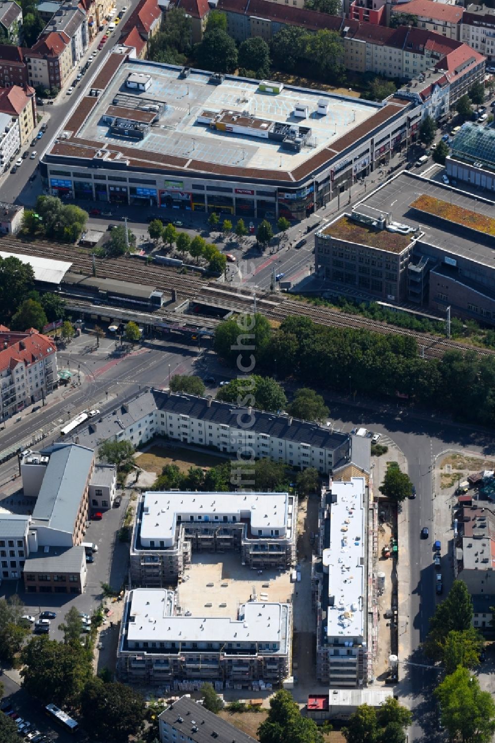 Luftbild Berlin - Baustelle Wohngebiet einer Mehrfamilienhaussiedlung Alte Kaulsdorfer Straße im Ortsteil Köpenick in Berlin, Deutschland