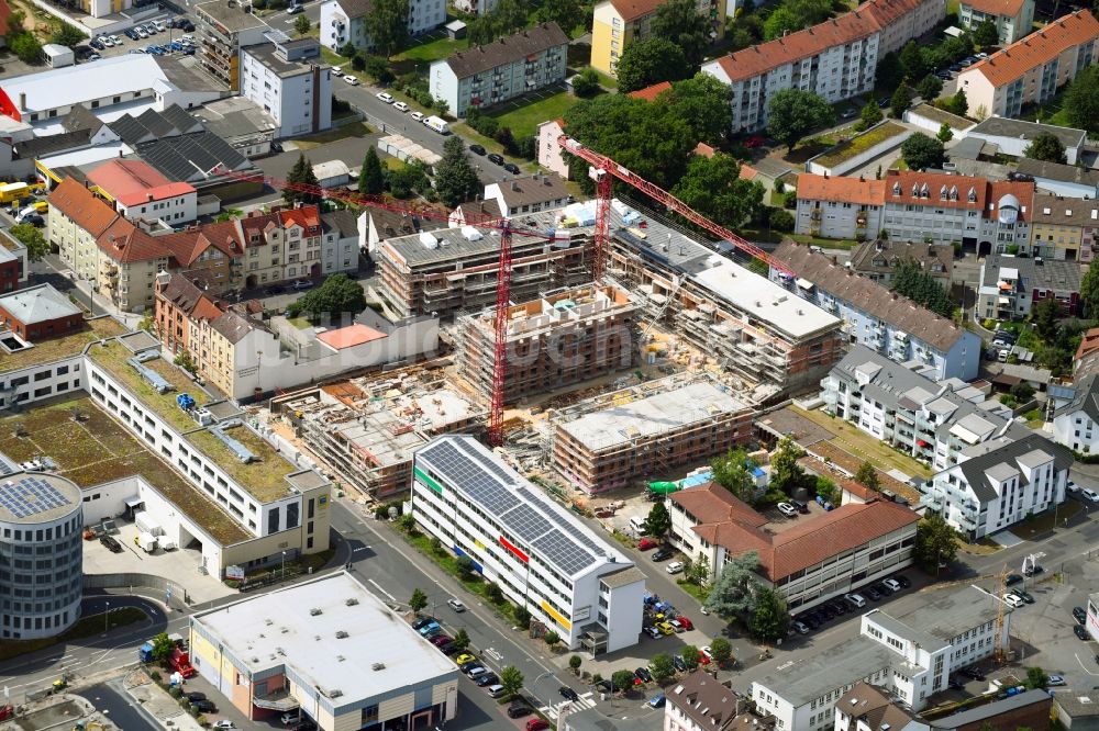Luftbild Aschaffenburg - Baustelle Wohngebiet einer Mehrfamilienhaussiedlung Carrr A im Ortsteil Damm in Aschaffenburg im Bundesland Bayern, Deutschland