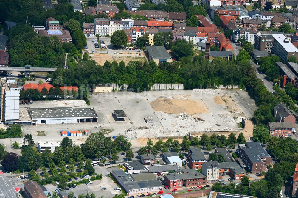 Luftbild Kiel - Baustelle Wohngebiet einer Mehrfamilienhaussiedlung auf dem ehemaligen Postareal in Kiel im Bundesland Schleswig-Holstein, Deutschland
