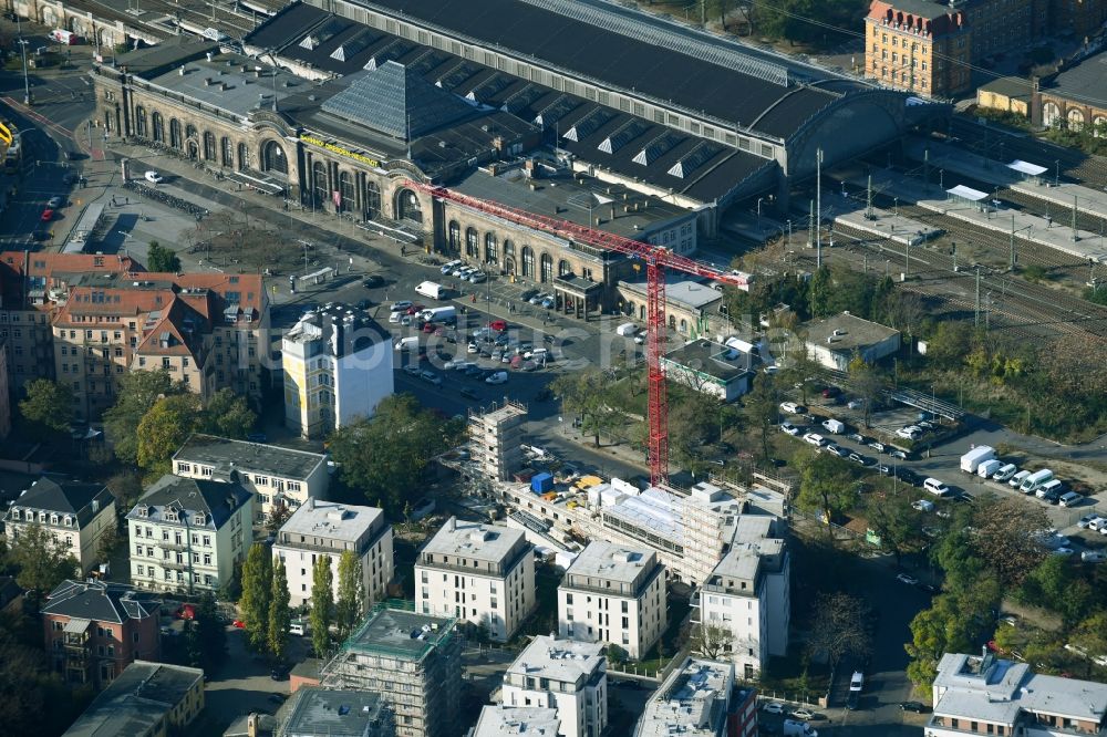 Luftaufnahme Dresden - Baustelle Wohngebiet einer Mehrfamilienhaussiedlung Dr.-Friedrich-Wolf-Straße in Dresden im Bundesland Sachsen, Deutschland