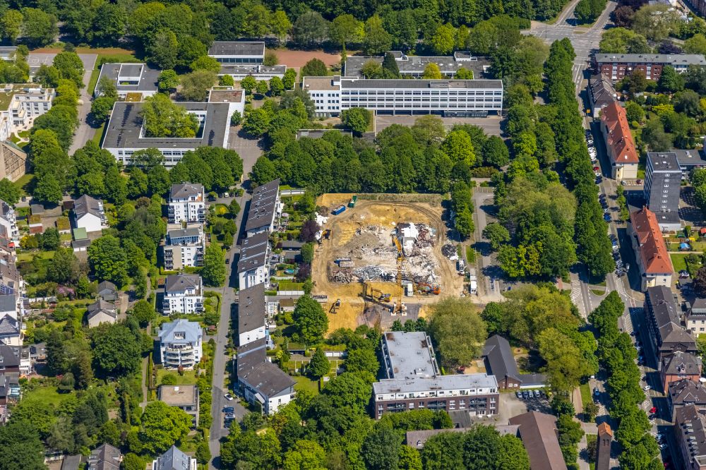 Luftbild Gelsenkirchen - Baustelle Wohngebiet einer Mehrfamilienhaussiedlung in Gelsenkirchen im Bundesland Nordrhein-Westfalen, Deutschland
