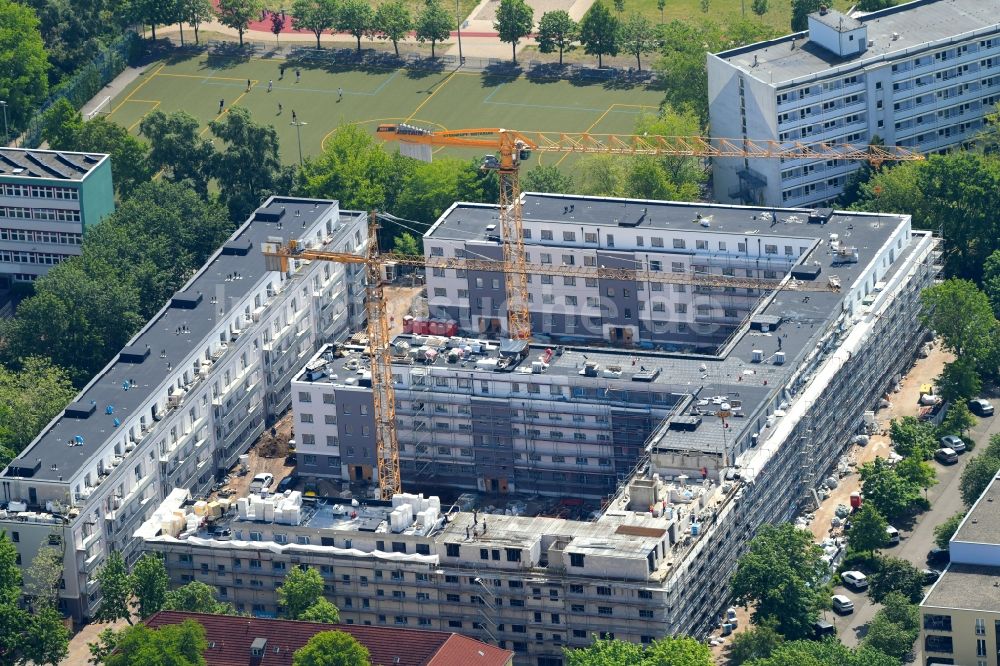 Berlin von oben - Baustelle Wohngebiet einer Mehrfamilienhaussiedlung Goeckestraße im Ortsteil Hohenschönhausen in Berlin, Deutschland