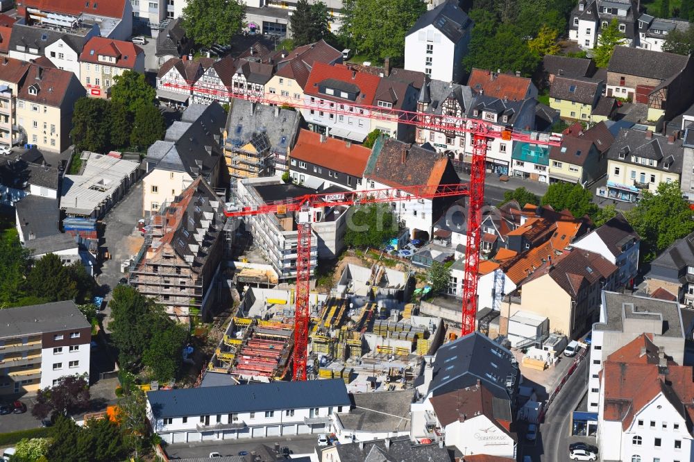 Luftbild Friedberg (Hessen) - Baustelle Wohngebiet einer Mehrfamilienhaussiedlung Kaiserstraße - Bismarckstraße in Friedberg (Hessen) im Bundesland Hessen, Deutschland