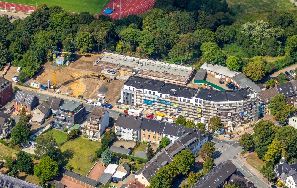 Luftbild Bottrop - Baustelle Wohngebiet einer Mehrfamilienhaussiedlung Am Lamperfeld in Bottrop im Bundesland Nordrhein-Westfalen, Deutschland