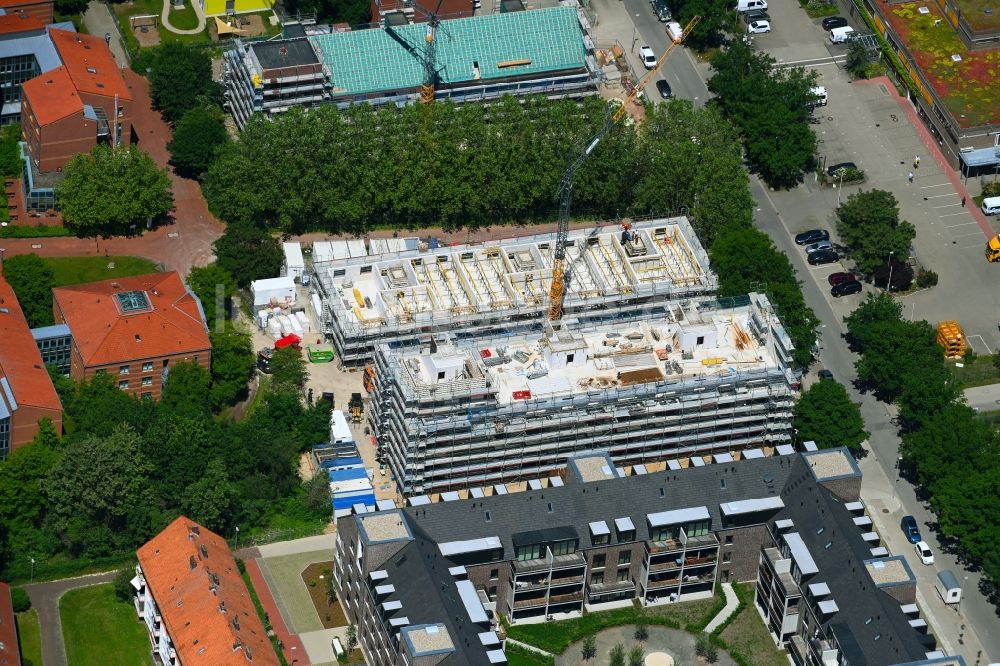 Luftbild Hannover - Baustelle Wohngebiet einer Mehrfamilienhaussiedlung an der Lathusenstraße in Hannover im Bundesland Niedersachsen, Deutschland