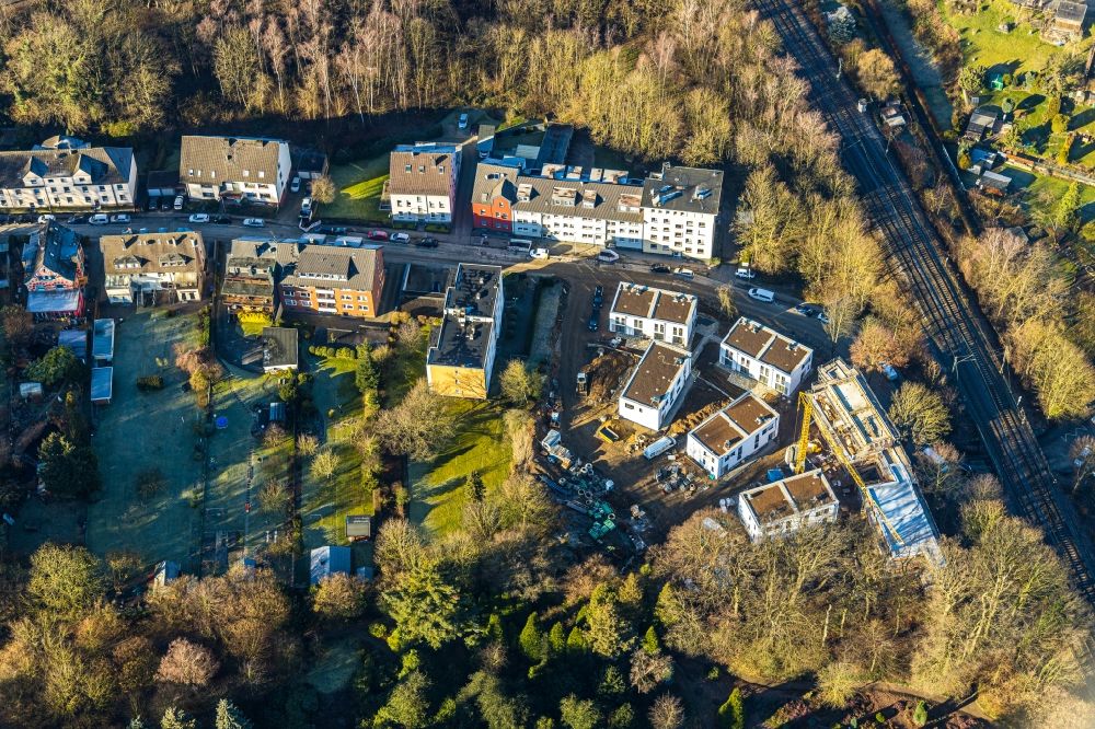 Luftbild Witten - Baustelle Wohngebiet einer Mehrfamilienhaussiedlung am Ledderken in Witten im Bundesland Nordrhein-Westfalen, Deutschland