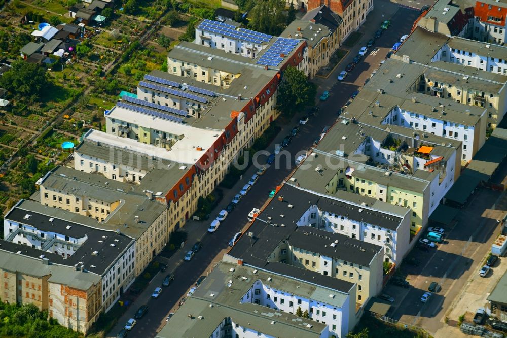Luftaufnahme Magdeburg - Baustelle Wohngebiet einer Mehrfamilienhaussiedlung im Ortsteil Sudenburg in Magdeburg im Bundesland Sachsen-Anhalt, Deutschland