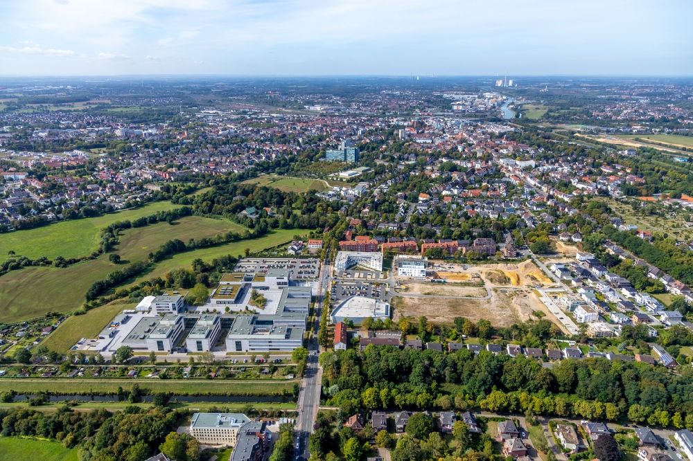 Luftaufnahme Hamm - Baustelle Wohngebiet einer Mehrfamilienhaussiedlung Paracelsuspark in Hamm im Bundesland Nordrhein-Westfalen, Deutschland