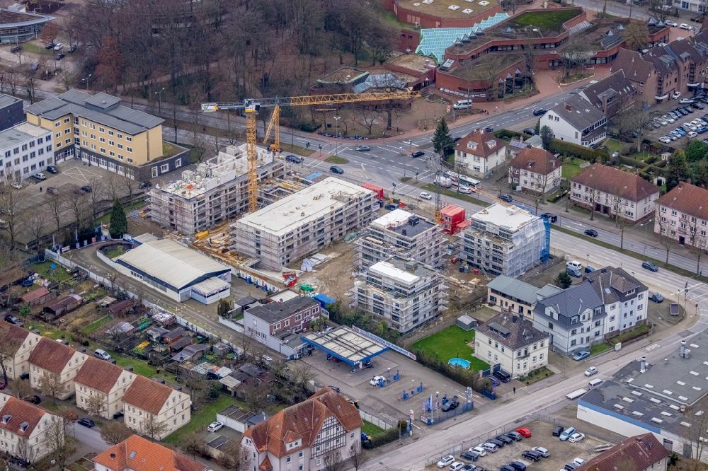Luftbild Gladbeck - Baustelle Wohngebiet einer Mehrfamilienhaussiedlung SCHÖNES LEBEN Gladbeck an der Wilhelmstraße in Gladbeck im Bundesland Nordrhein-Westfalen, Deutschland