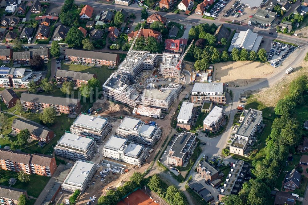 Luftbild Stade - Baustelle Wohngebiet einer Mehrfamilienhaussiedlung Siedestraße in Stade im Bundesland Niedersachsen, Deutschland