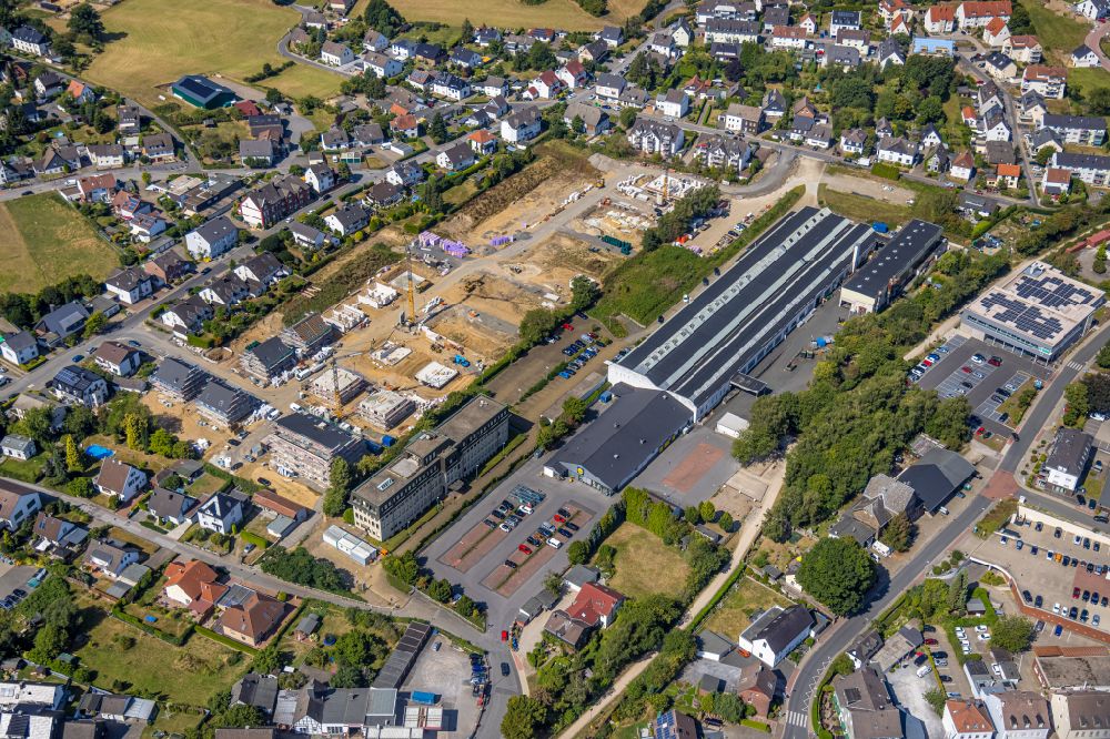 Luftbild Sprockhövel - Baustelle Wohngebiet einer Mehrfamilienhaussiedlung in Sprockhövel im Bundesland Nordrhein-Westfalen, Deutschland