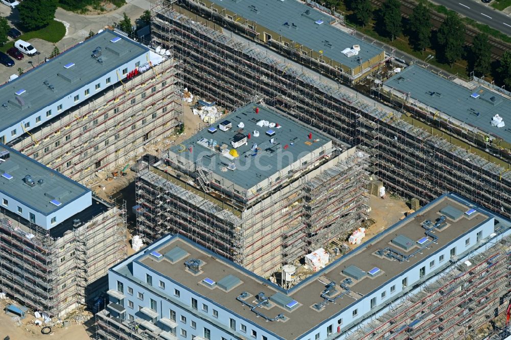 Berlin von oben - Baustelle Wohngebiet einer Mehrfamilienhaussiedlung Stadtgut im Ortsteil Hellersdorf in Berlin, Deutschland