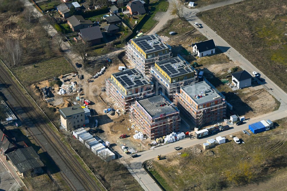 Luftbild Werneuchen - Baustelle Wohngebiet einer Mehrfamilienhaussiedlung in Werneuchen im Bundesland Brandenburg, Deutschland