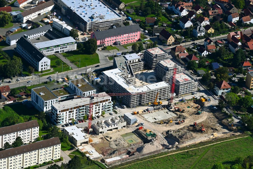 Luftbild Jena - Baustelle Wohngebiet einer Mehrfamilienhaussiedlung Wohnen am Mönchsberg im Ortsteil Zwätzen in Jena im Bundesland Thüringen, Deutschland